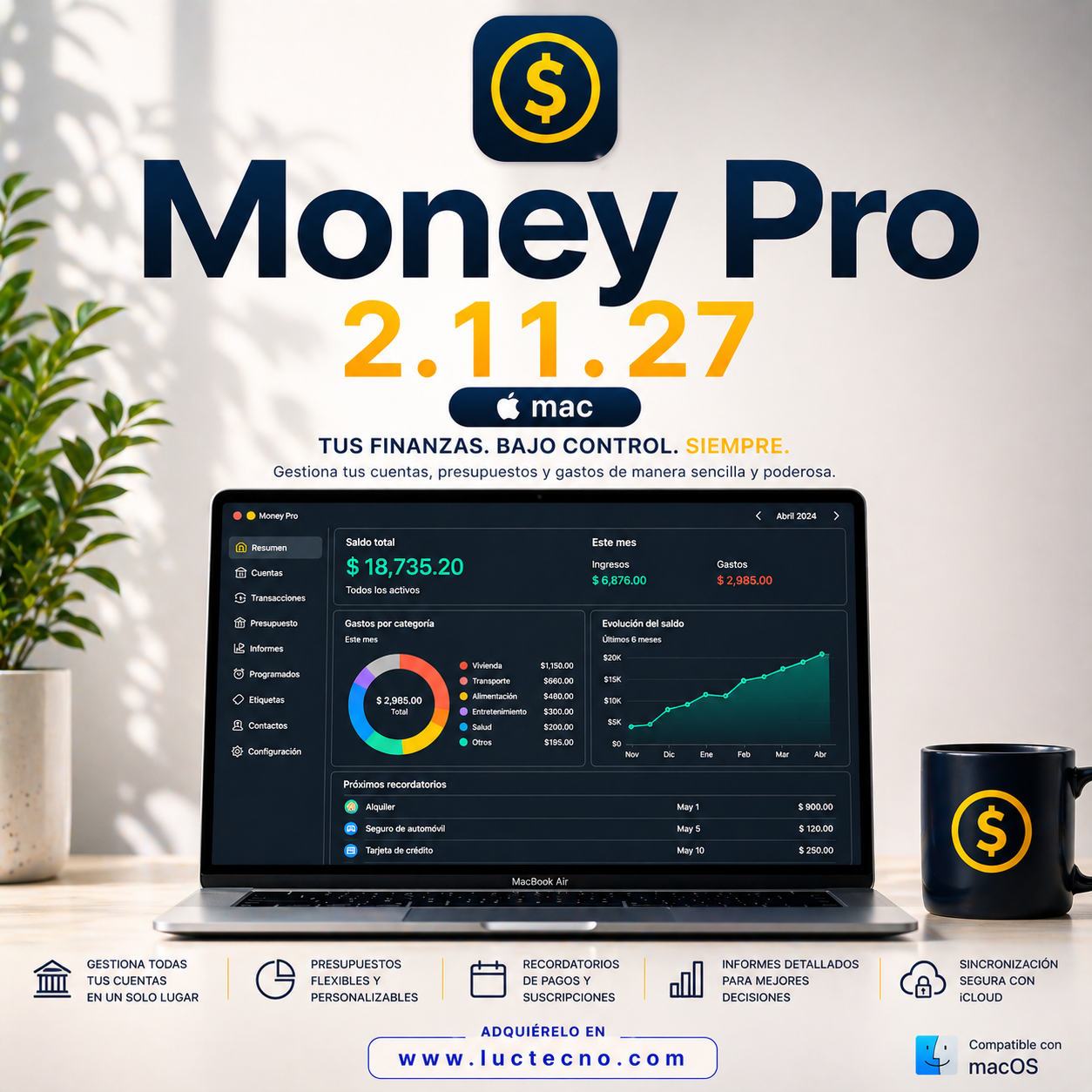 Money Pro 2.11.27 (Mac) | 1 Equipo | Permanente