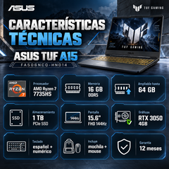 ASUS TUF A15 FA506NCQ-HN014 Ryzen 7, 16 GB DDR5, SSD 1 TB y RTX 3050 — imagen 2