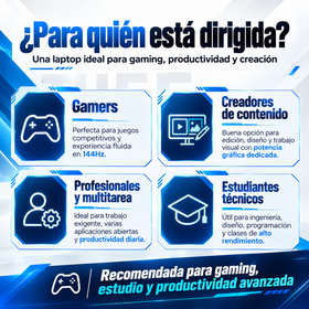ASUS TUF Gaming A15 para gamers, creadores de contenido, profesionales y estudiantes técnicos