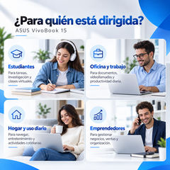 ASUS Vivobook 15 Ryzen 7 para estudiantes, trabajo de oficina, hogar y emprendedores
