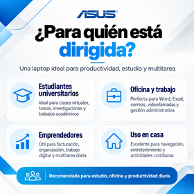 ASUS VivoBook 15 X1504V para estudiantes, oficina, emprendedores y uso en casa