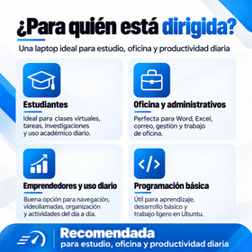Dell 15 DC15250 para estudiantes, oficina y programación básica en Ubuntu