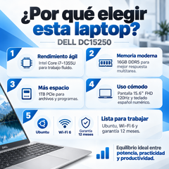 Dell DC15250 RWCGN Core i7-1355U, 16 GB DDR5 y SSD 1 TB — beneficios