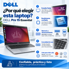 Dell Pro 15 Essential 2DWMK, Core i5-1334U, 8 GB DDR5, SSD 512 GB, Ubuntu — beneficios
