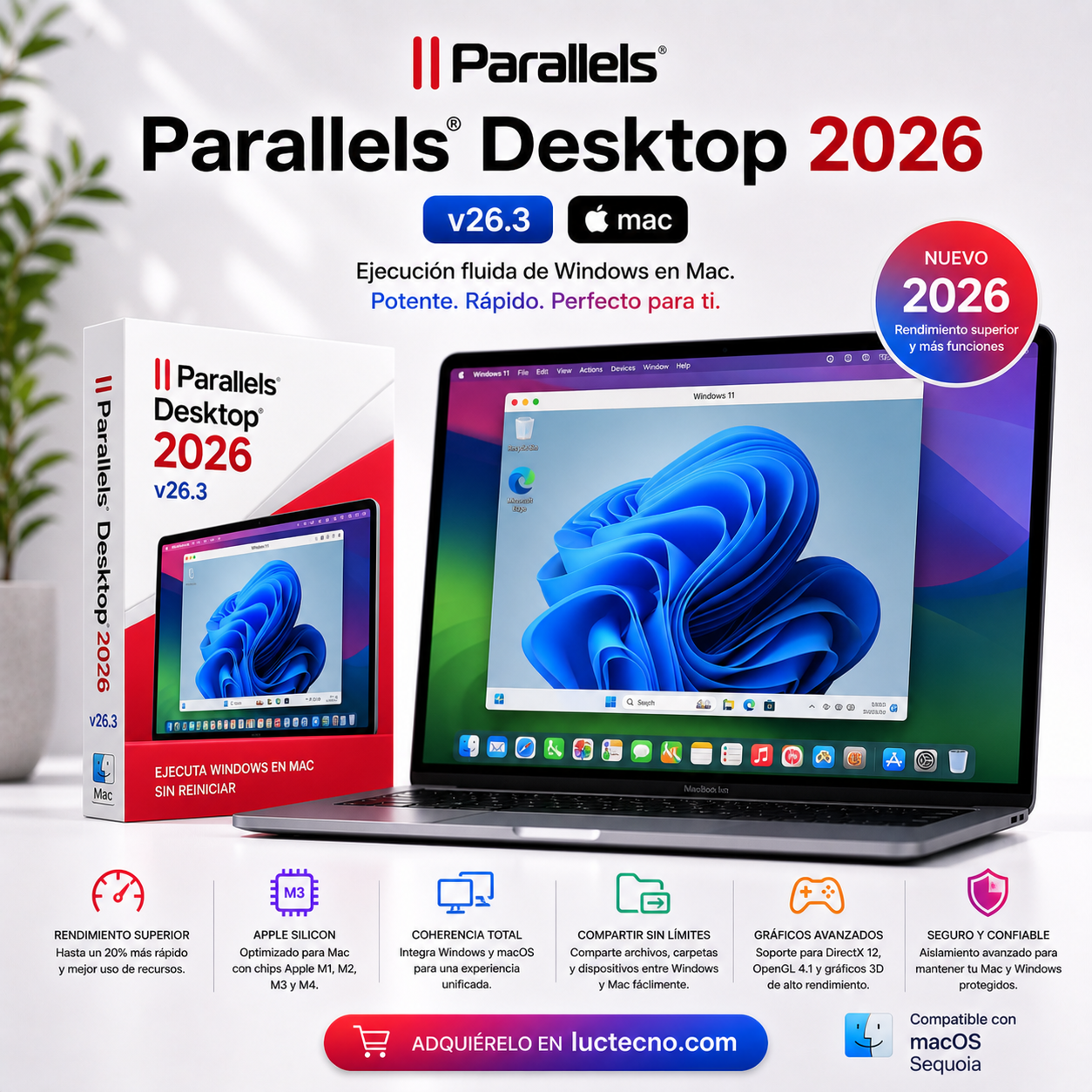 Parallels Desktop 2026 v26.3 (Mac) | 1 Equipo | Permanente