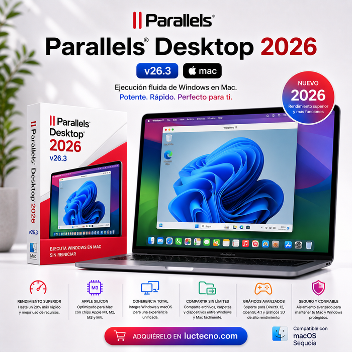 Parallels Desktop 2026 v26.3 (Mac) | 1 Equipo | Permanente