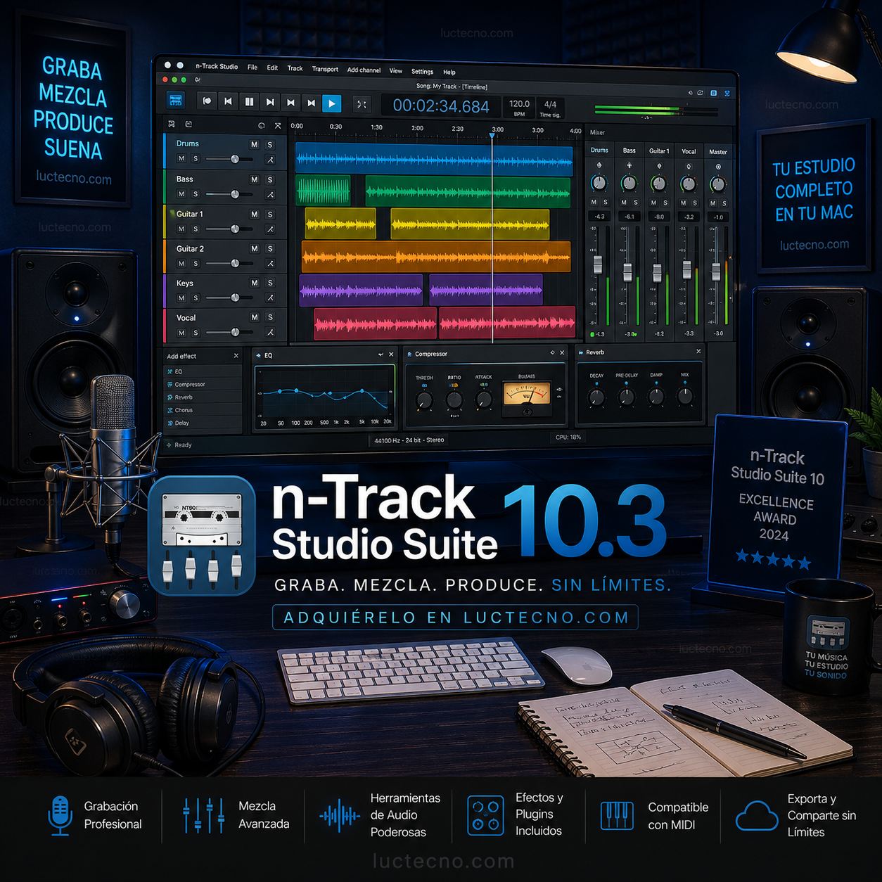 n-Track Studio Suite 10.3 (Windows / Mac) | 1 Equipo | Permanente