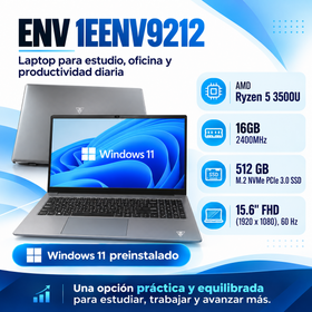 ENV 1EENV9212 con Ryzen 5 3500U, RAM 16 GB y SSD NVMe 512 GB