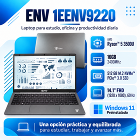 ENV 1EENV9220 con Ryzen 5 3500U, RAM 16 GB, SSD NVMe 512 GB y pantalla Full HD de 14,1 pulgadas