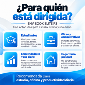 ENV Book Elite R3 para estudiantes, oficina y productividad diaria