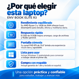Razones para elegir ENV Book Elite R3 con garantía de un año