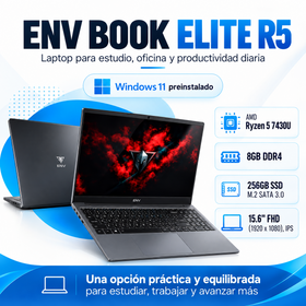 ENV Book Elite R5 con AMD Ryzen 5 7430U, 8 GB DDR4 y SSD 256 GB