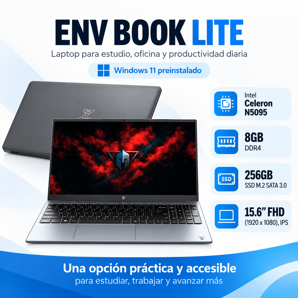 ENV Book Lite con Intel Celeron N5095, 8 GB DDR4 y SSD 256 GB