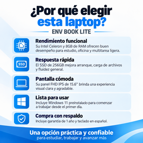 Razones para elegir ENV Book Lite con garantía de un año