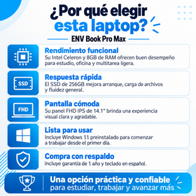 Razones para elegir ENV Book Pro Max con garantía de un año
