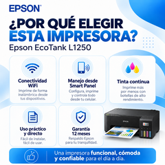 Ventajas de Epson EcoTank L1250 con Wi-Fi y Smart Panel