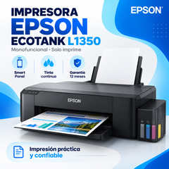 Impresora Epson EcoTank L1350 a color, tinta continua y Smart Panel