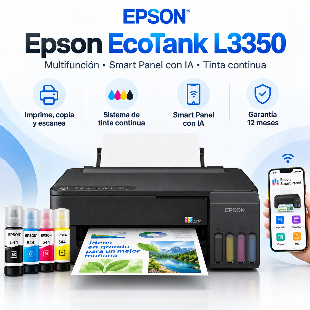 Epson EcoTank L3350 multifuncional con tinta continua y Smart Panel con IA