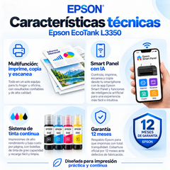 Funciones y características de Epson EcoTank L3350: imprime, copia y escanea