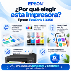 Ventajas de Epson EcoTank L3350 y garantía de 12 meses