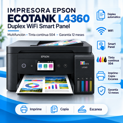 Epson EcoTank L4360 multifuncional nueva con Wi-Fi, dúplex automático y tinta continua 504