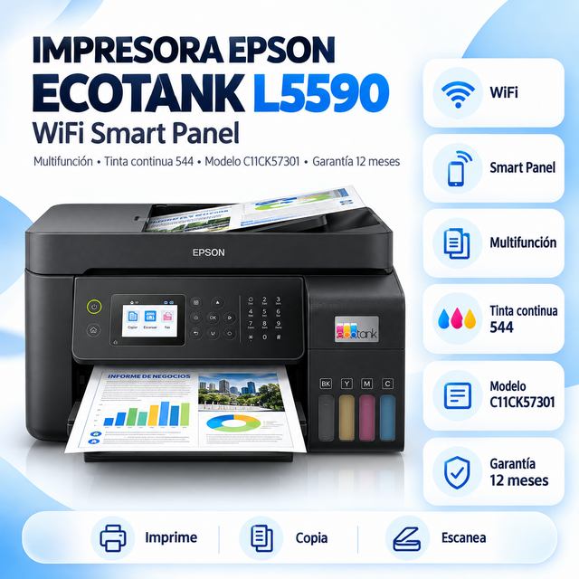 Epson EcoTank L5590 C11CK57301 multifuncional Wi-Fi con tinta 544 y garantía de 12 meses