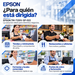 Epson TM-T20IV-SP-022 para impresión de tickets en tiendas, restaurantes, farmacias y puntos de venta