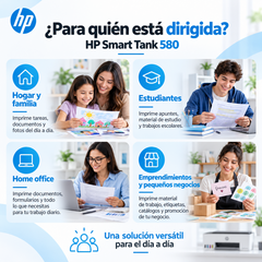 HP Smart Tank 580 para hogar, estudiantes, oficinas y pequeños negocios