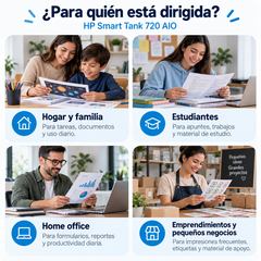 HP Smart Tank 720 multifuncional para hogar, estudiantes, oficina y pequeños negocios