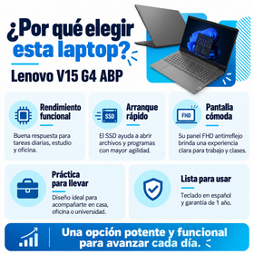 Lenovo V15 G4 ABP: ventajas para estudio, oficina y productividad diaria