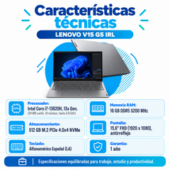 Lenovo V15 G5 IRL Core i7: ficha técnica y pantalla Full HD antirreflejo de 15,6 pulgadas