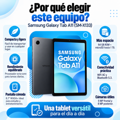 Ventajas de Samsung Galaxy Tab A11: tablet compacta, pantalla WXGA+, Wi-Fi y Bluetooth 5.3