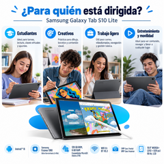 Samsung Galaxy Tab S10 Lite para estudiantes, creativos, trabajo ligero y entretenimiento