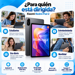 Xiaomi Redmi Pad 2 de 11 pulgadas para estudiantes, entretenimiento, uso diario y movilidad