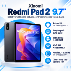 Xiaomi Redmi Pad 2 de 9,7 pulgadas gris grafito, 4 GB RAM y 128 GB, pantalla 2K de 120 Hz
